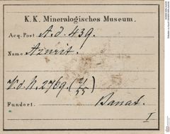 Etiketten zu Azurit (NHMW-MIN-Ad439)